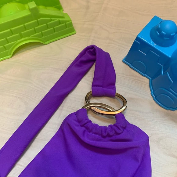 Old Navy Purple Power Mesh Paneled Front One Piece Suit - Picture 2 of 10